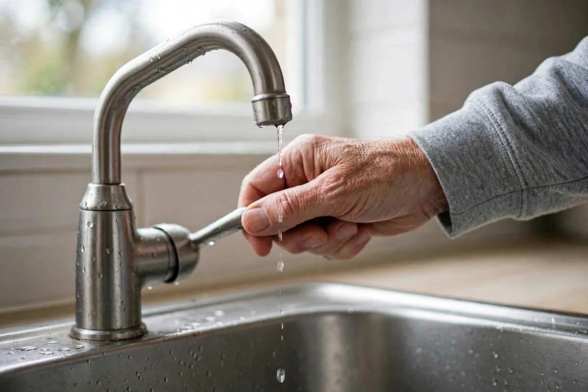 Kitchen faucet with only a weak trickle of water before well pump service